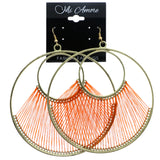 Mi Amore String Art Dangle-Earrings Orange/Gold-Tone