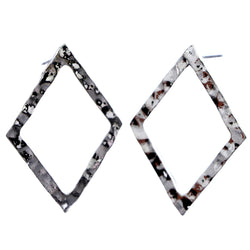 Mi Amore Textured Post-Earrings Silver-Tone