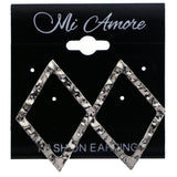 Mi Amore Textured Post-Earrings Silver-Tone