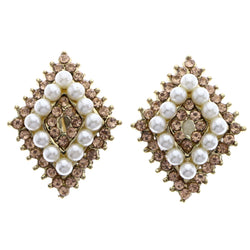 Mi Amore Post-Earrings Peach/White