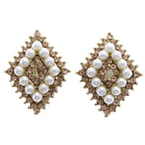 Mi Amore Post-Earrings Peach/White