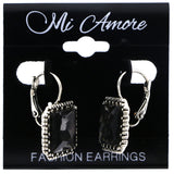 Mi Amore Dangle-Earrings Black/Silver-Tone