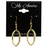 Mi Amore Textured Dangle-Earrings Gold-Tone