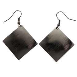 Mi Amore Textured Dangle-Earrings Dark-Silver