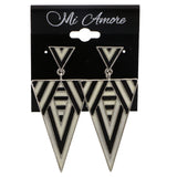 Mi Amore Drop-Dangle-Earrings Black/White