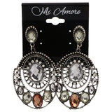 Mi Amore Antiqued Drop-Dangle-Earrings Silver-Tone/Yellow