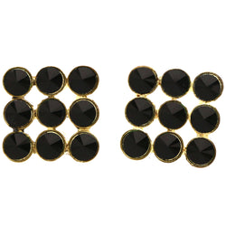 Mi Amore Post-Earrings Black/Gold-Tone