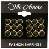 Mi Amore Post-Earrings Black/Gold-Tone