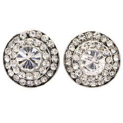 Mi Amore Antiqued Post-Earrings Silver-Tone