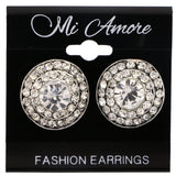 Mi Amore Antiqued Post-Earrings Silver-Tone