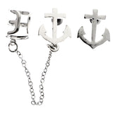 Mi Amore Nautical Anchor Ear Cuff Post-Earrings Silver-Tone