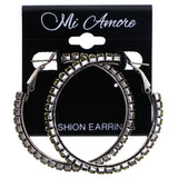 Mi Amore Hoop-Earrings Silver-Tone/Green