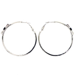 Mi Amore Bow Hoop-Earrings Black/Silver-Tone