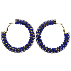 Mi Amore Antiqued Hoop-Earrings Gold-Tone/Blue