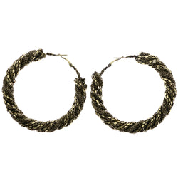 Mi Amore Antiqued Hoop-Earrings Gold-Tone