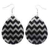 Mi Amore Chevron Dangle-Earrings Silver-Tone/Black