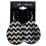 Mi Amore Chevron Dangle-Earrings Silver-Tone/Black