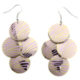 Mi Amore Zebra Stripe Chandelier-Earrings Gold-Tone/Pink