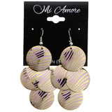 Mi Amore Zebra Stripe Chandelier-Earrings Gold-Tone/Pink