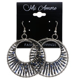 Mi Amore AB Finish Dangle-Earrings Dark-Silver/Silver-Tone