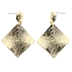 Mi Amore Textured Drop-Dangle-Earrings Gold-Tone