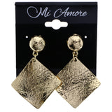 Mi Amore Textured Drop-Dangle-Earrings Gold-Tone