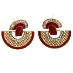 Mi Amore Drop-Dangle-Earrings Gold-Tone/Red