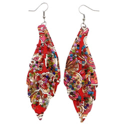 Mi Amore Flower Dangle-Earrings Red/Multicolor