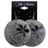 Mi Amore Flower Dangle-Earrings White/Dark-Silver