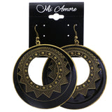 Mi Amore Antiqued Dangle-Earrings Gold-Tone/Black