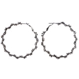 Mi Amore Hoop-Earrings Dark-Silver/White