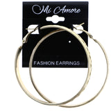 Mi Amore Antiqued Hoop-Earrings Gold-Tone