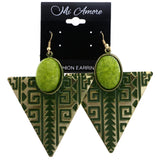 Mi Amore Dangle-Earrings Green/Gold-Tone