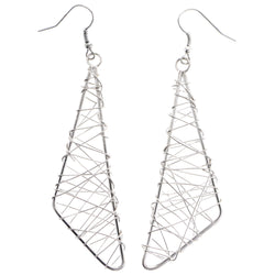 Mi Amore Wire Wrap Dangle-Earrings Silver-Tone