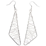 Mi Amore Wire Wrap Dangle-Earrings Silver-Tone