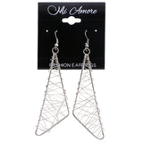 Mi Amore Wire Wrap Dangle-Earrings Silver-Tone