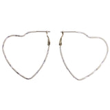 Mi Amore Heart Hoop-Earrings White/Silver-Tone