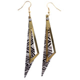 Mi Amore Zebra Stripe Dangle-Earrings Gold-Tone