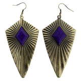 Mi Amore Antiqued Dangle-Earrings Gold-Tone/Purple