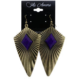 Mi Amore Antiqued Dangle-Earrings Gold-Tone/Purple