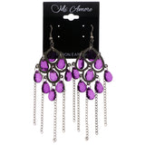 Mi Amore Antiqued Dangle-Earrings Silver-Tone/Purple