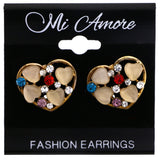 Mi Amore Heart Post-Earrings Multicolor/Gold-Tone