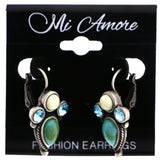Mi Amore Antiqued Dangle-Earrings Blue/Silver-Tone