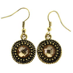 Mi Amore Antiqued Dangle-Earrings Gold-Tone/Orange