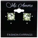 Mi Amore Stud-Earrings Green/Silver-Tone