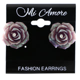 Mi Amore Rose Post-Earrings Purple