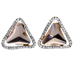 Mi Amore Post-Earrings Peach/Silver-Tone