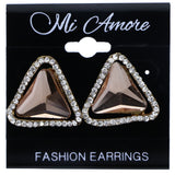 Mi Amore Post-Earrings Peach/Silver-Tone