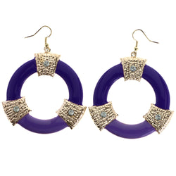 Mi Amore Dangle-Earrings Purple/Gold-Tone