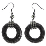 Mi Amore Mesh Dangle-Earrings Black/Dark-Silver